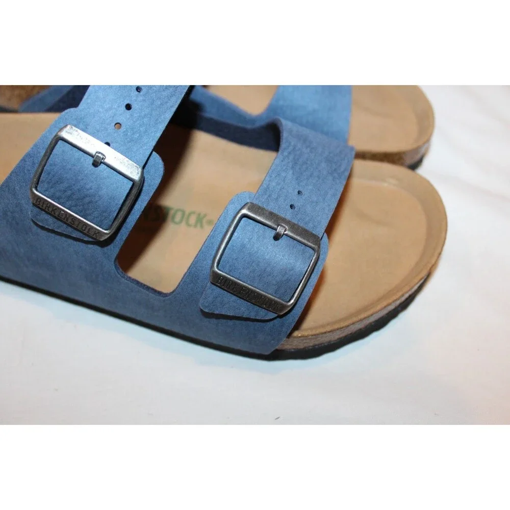 BIRKENSTOCK BS MEN'S VEGAN LEATHER SANDALS EU 43 REGULAR ELEMENTAL BLUE NEW